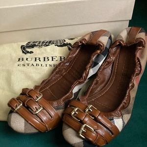 Burberry Bridle Housecheck Falconer Ballerina Flat